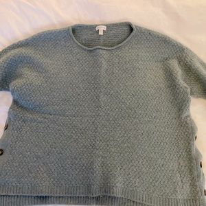 Heathered Teal Cashmere Sweater Garnet Hill XL